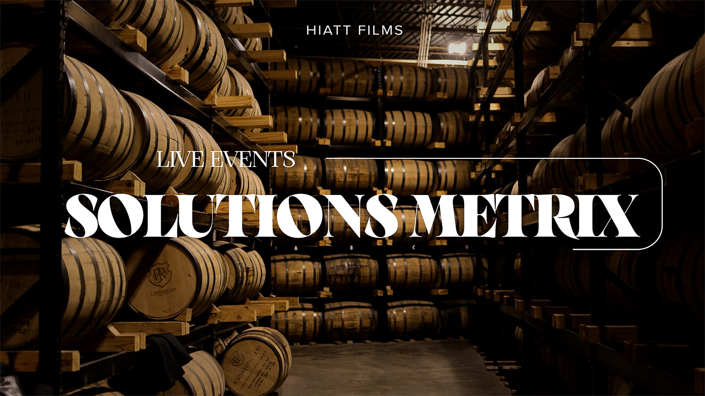 Cinematic interior of barrel warehouse filmed for corporate brand video by Hiatt Films