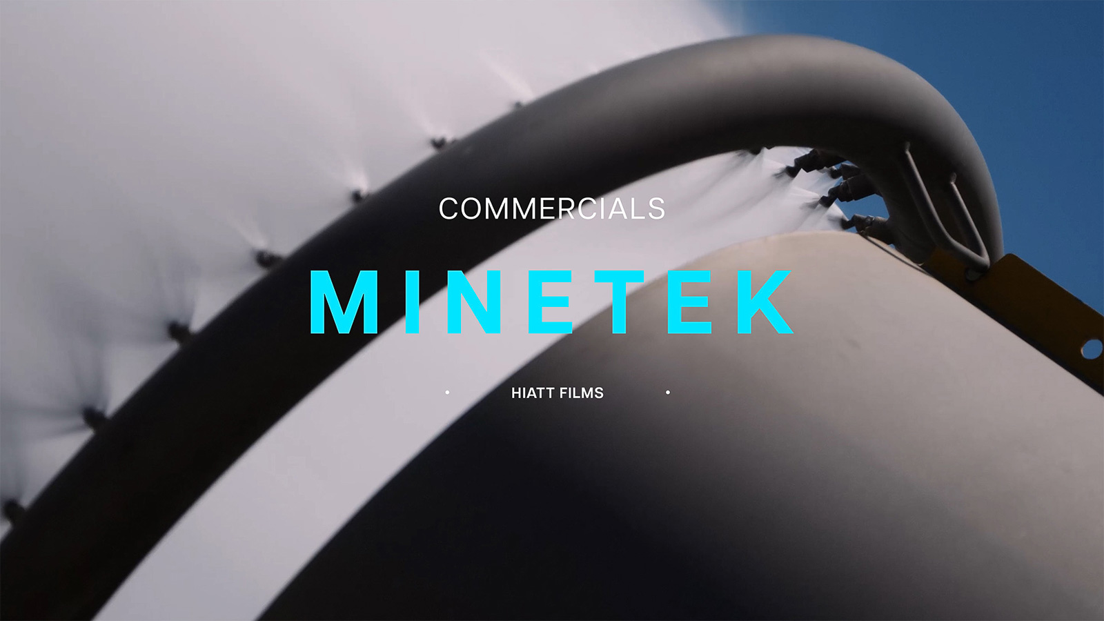 Industrial equipment filmed from low angle during commercial video production by Hiatt Films