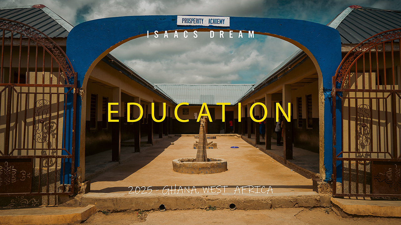 Prosperity Academy school entrance in Ghana filmed for education documentary